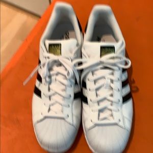 Adidas superstars worn once too small size11.5